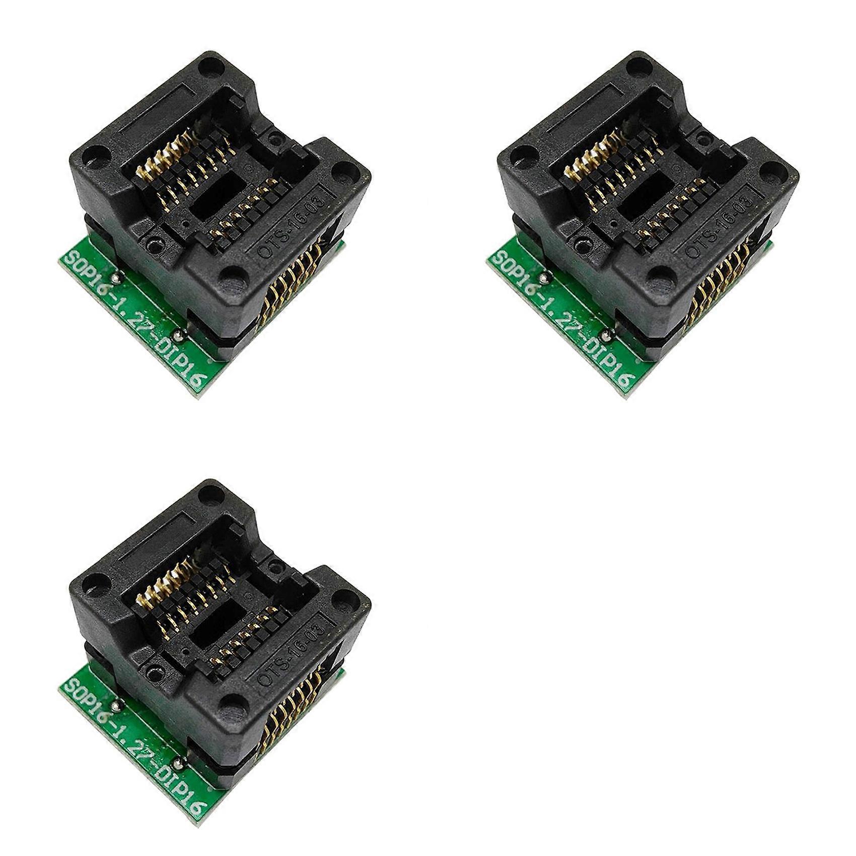 3X SOP16 to DIP16 IC Programmer Adapter Socket 150Mil Chip Programmer SOP16-1.27 Adapter Socket to DIP16 Ots16-1.27-03