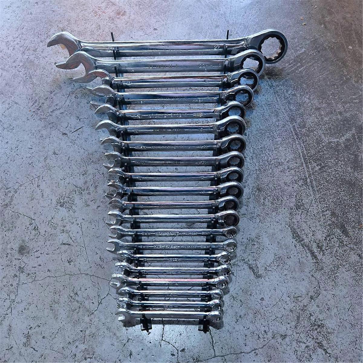 Wrench Organizer, Efficient Tool Box Organization, Magnetic Wrench Organizer Holds 40 Wrenches Short