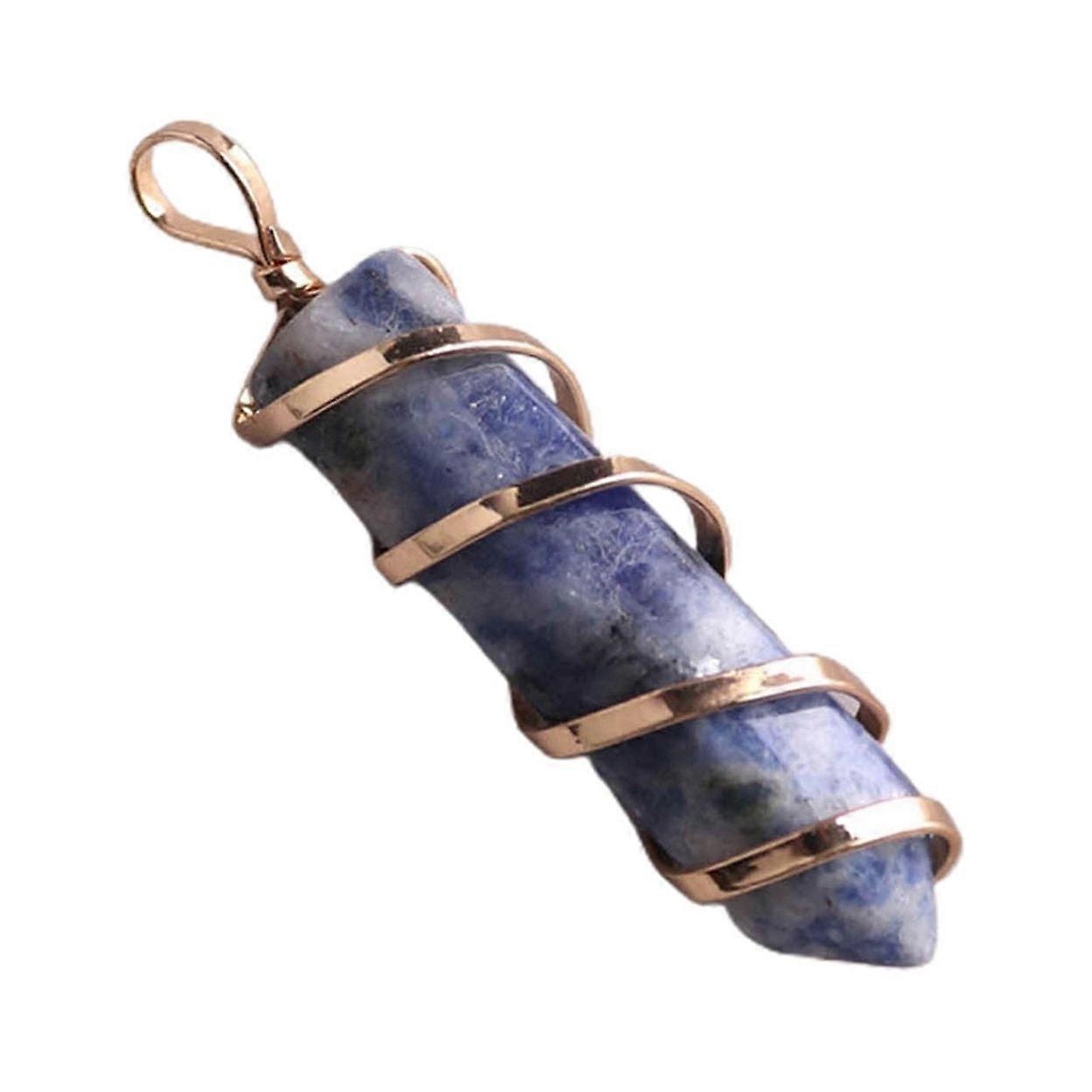 Handmade Pendant Exquisite Natural Hexagonal Stone Pendant Necklace Accessory