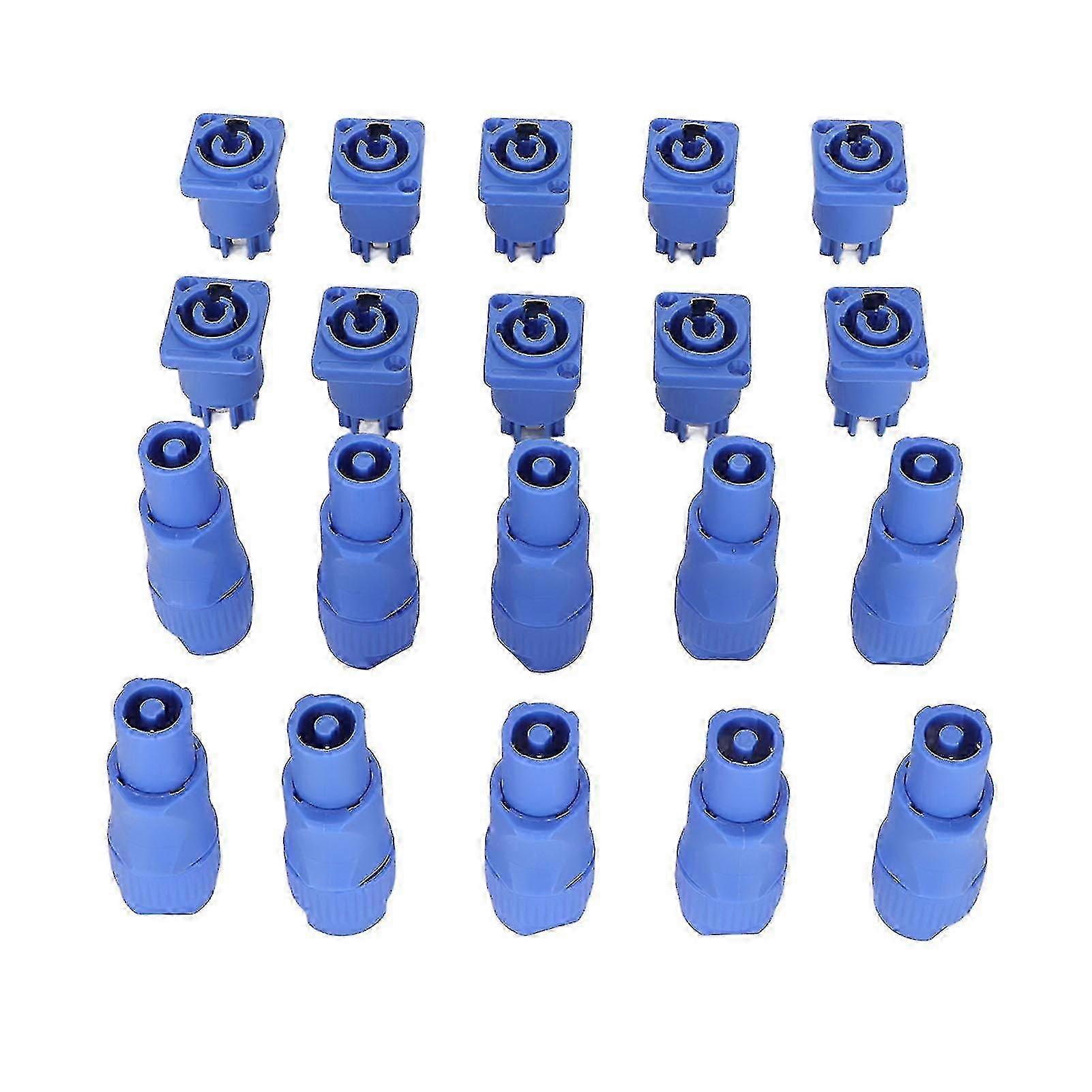 10 Sets 3 Pin Power Connector Professional Stage Light Power Cable Plug for LED Large Screen Speaker 20A