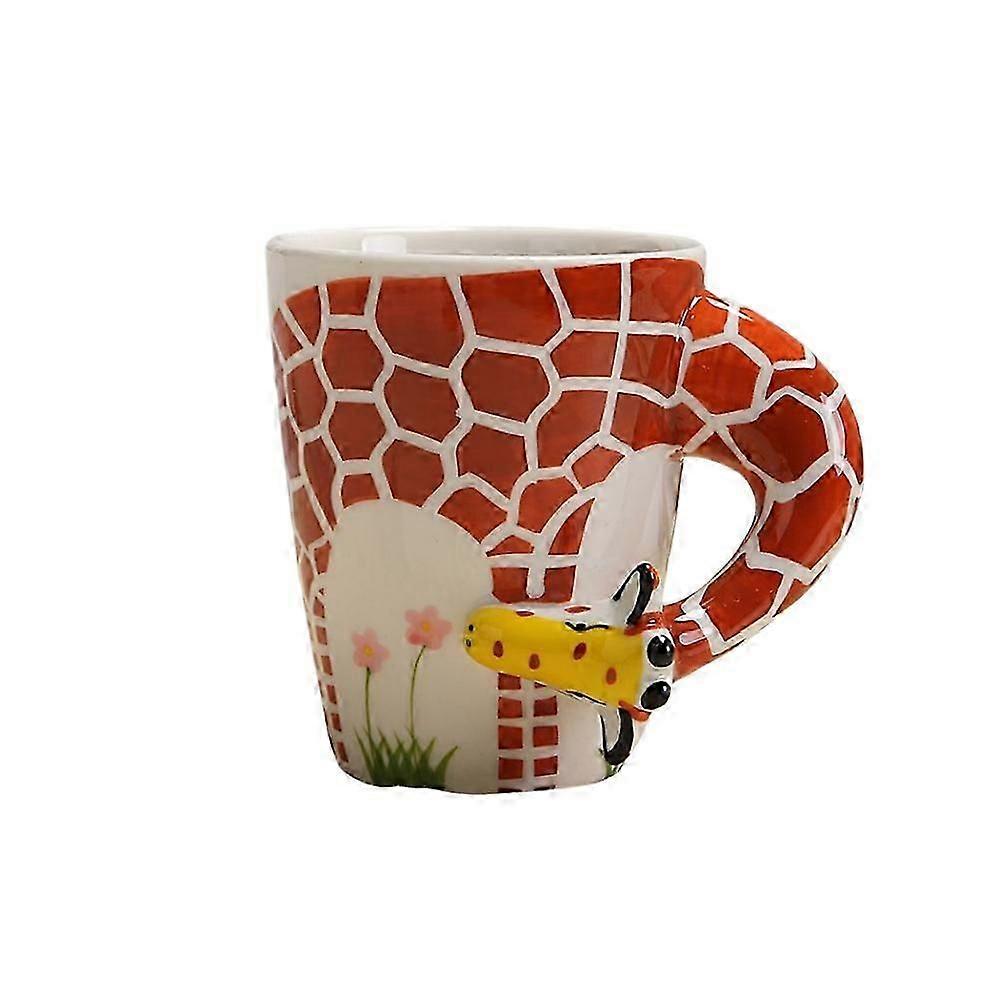 1pc Creative 3D Hand-Painted Animals Mug, Adorable Ceramic Coffee Mug with Handle
