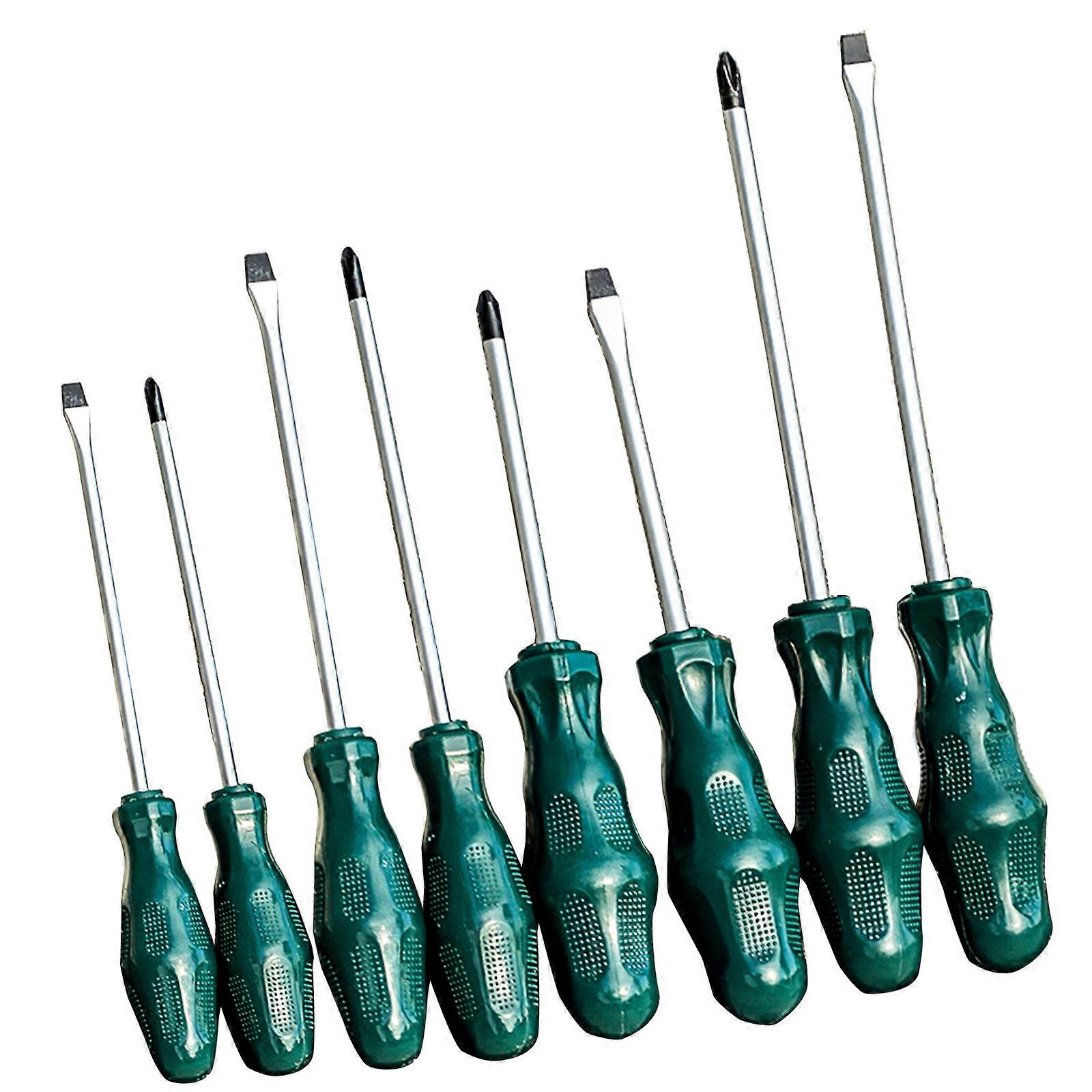 8Pcs Magnetic Screwdriver Set 4 Cross and 4 Slotted Tip Professional Cushion Screwdriver Set Repair Hand Tool Multicolor