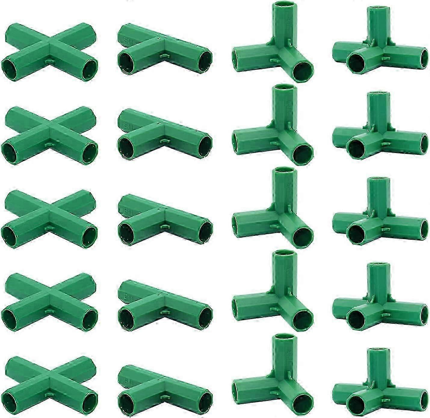 20 Pack 16mm Connectors 4 Kinds Stable Strong Support For Greenhouse Frame Suitable For Grape Trellis, Sunscreen, Shed