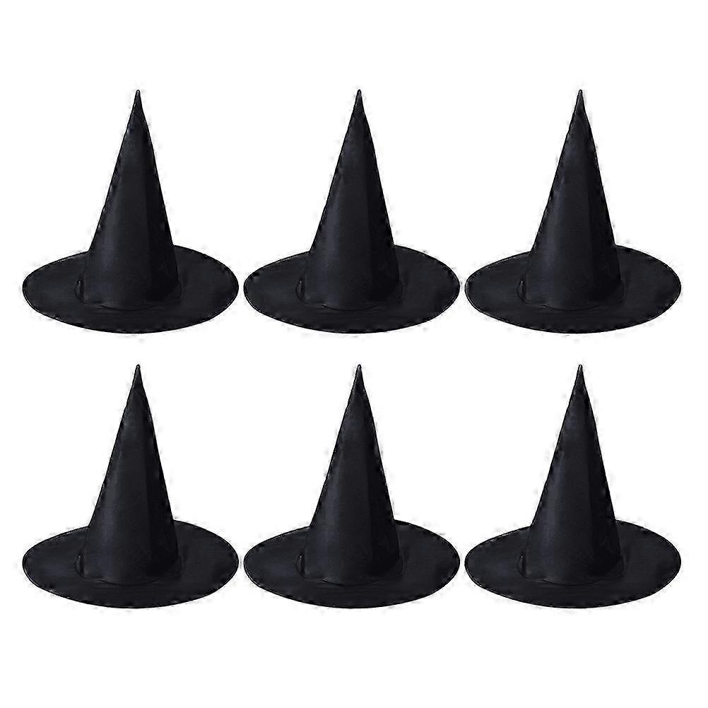 パーティーウィザードハットハロウィン帽子コスチュームアクセサリーコスプレブラック38x36cm6個
