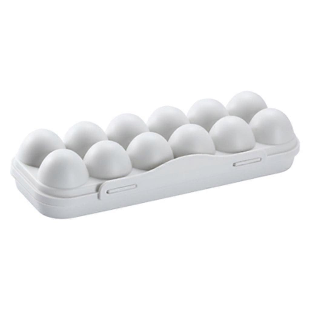 Begine|112588 Snap-On Stackable Egg Storage Box with Lid, Gray, Compatible with Refrigerator Crisper, 1X Container
