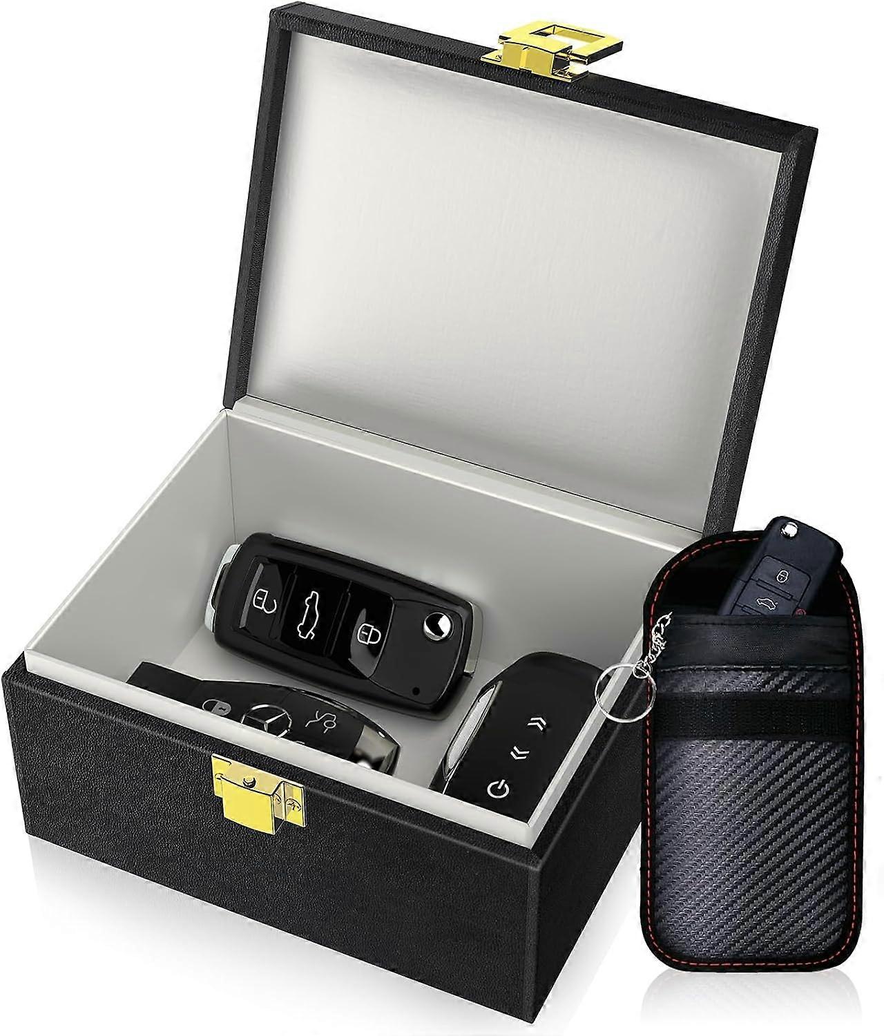 Faraday Box with Faraday Bags for Car Keys  Car Key Signal Blocking Box  Keyless Entry Car Key Safe Protector Anti-Theft Shielding Cage (Small)   Smal