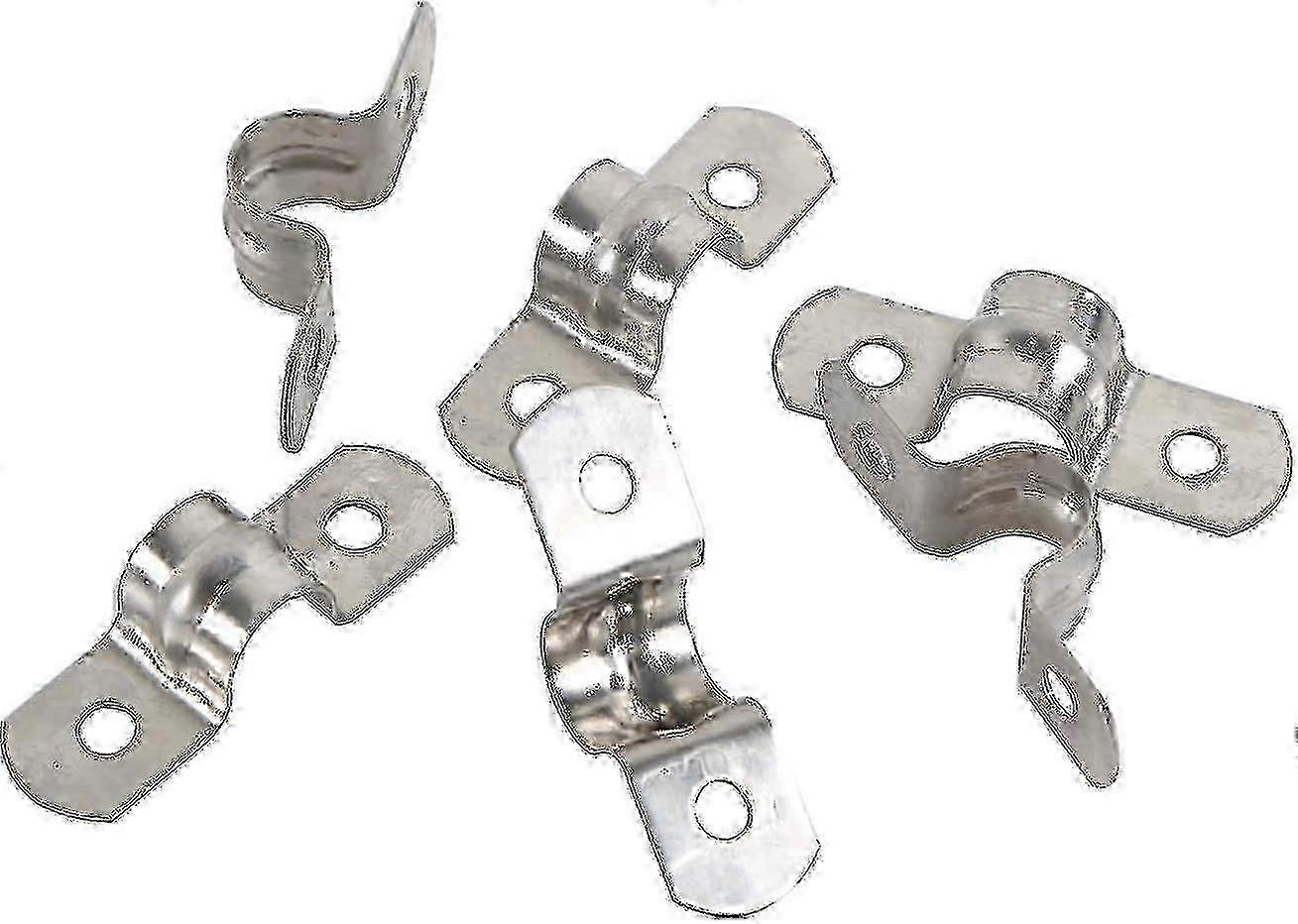 20 قطعة 10 مم حزام الأنابيب المشبك 304 مقاطع أنابيب الفولاذ المقاوم للصدأ اثنين من ثقب أنبوب حزام التوتر مقاطع U- أنبوب المشبك مقاطع السرج ربط حلقة خرطوم بطاقة المشبك