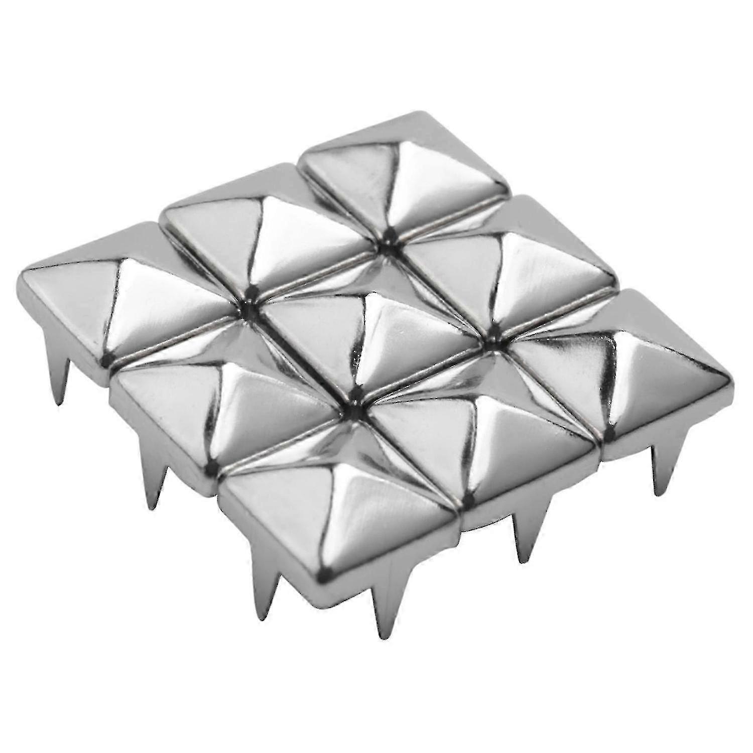 200 Pcs 6 Mm Silver Studs Pyramids Rivets Decoration