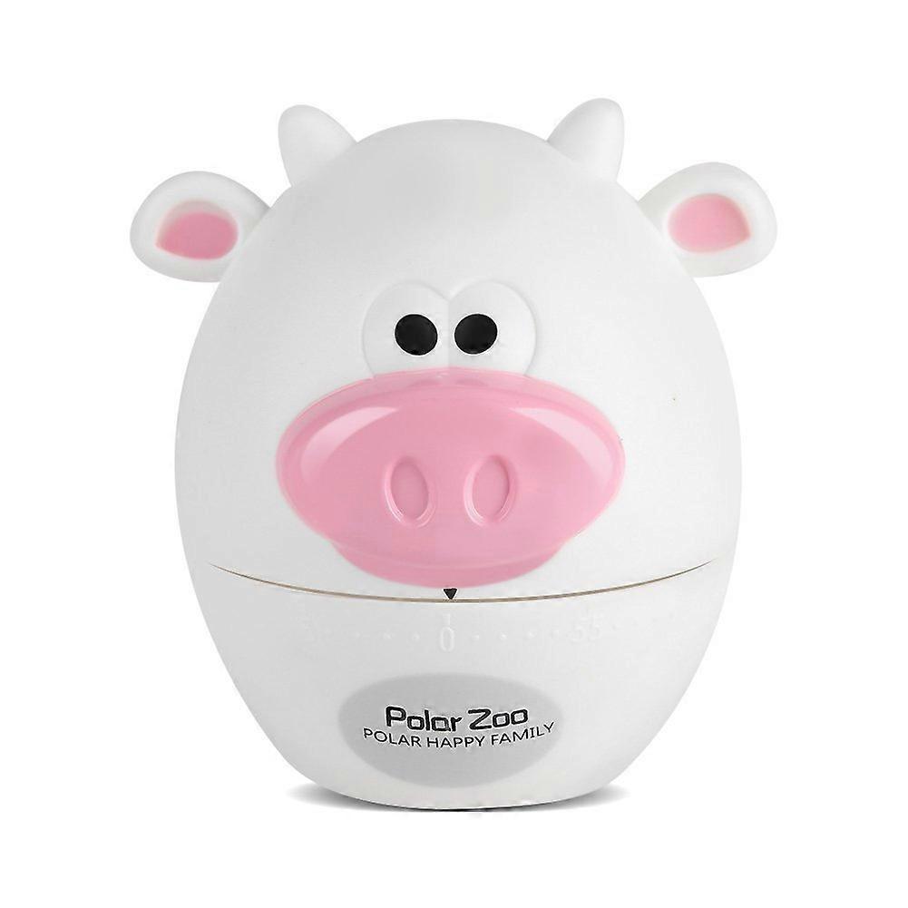 Kitchen Timer Mechanical 55 Minutes Cute Cartoon Cow Design for Cooking and Student Homework