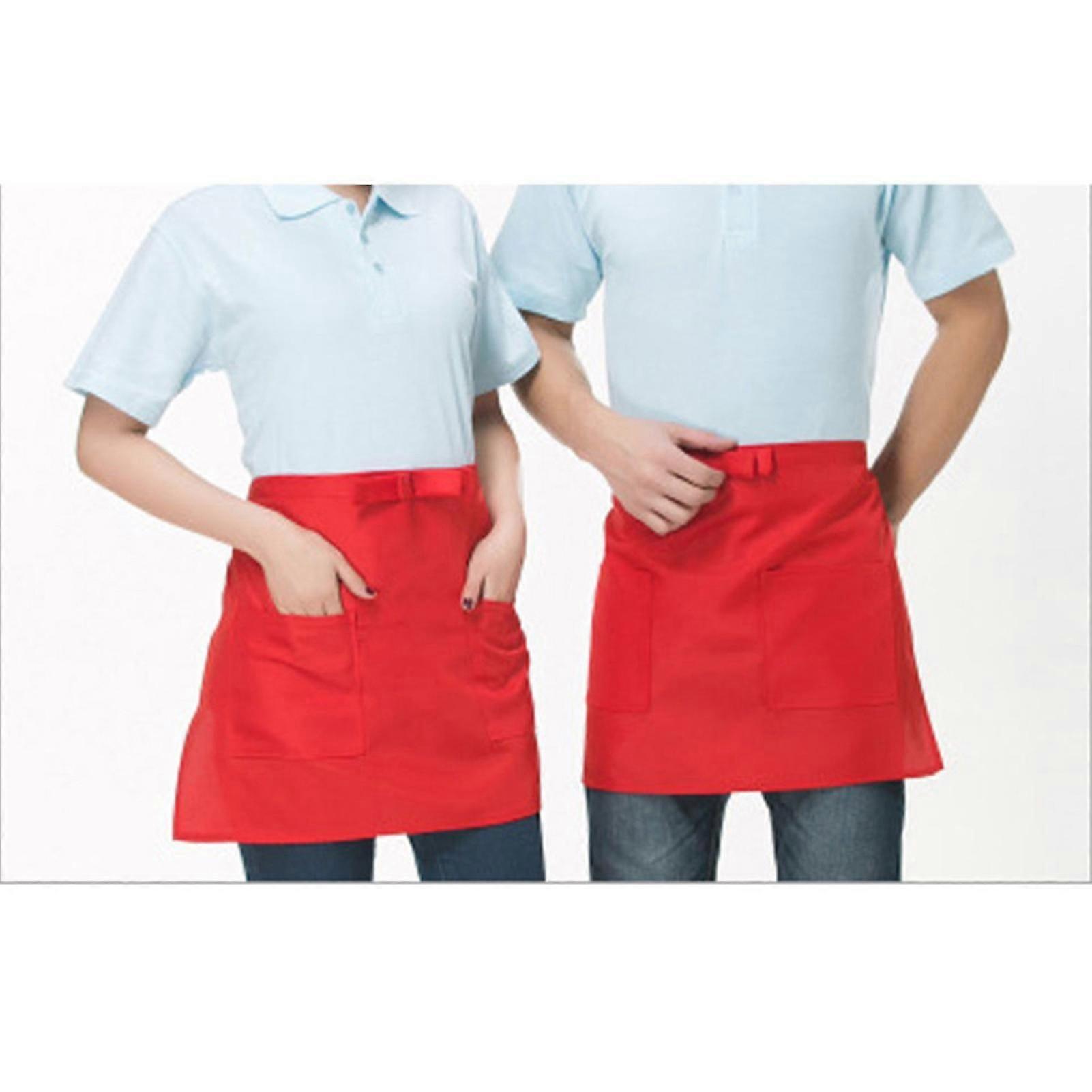 Pocketed Half-Length Apron for Catering, Chefs, and Bar Waiters Uniform