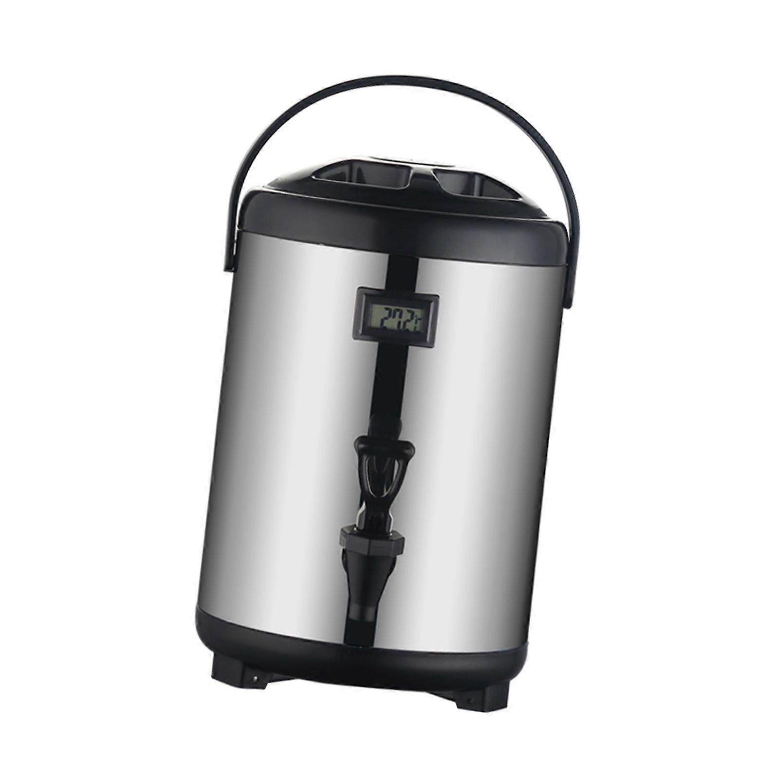 Triplicate Layer Insulated Drink Container Large 3.2 Gallon Capacity Visible Temperature Display Impermeable Stream Multicolor