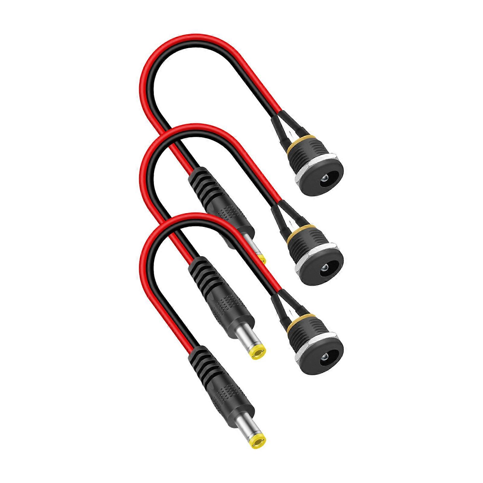 Highly temperature Resistant DC5525 Connector Cable Featuring Threaded Female Socket And Reliability Power Supply Multicolor