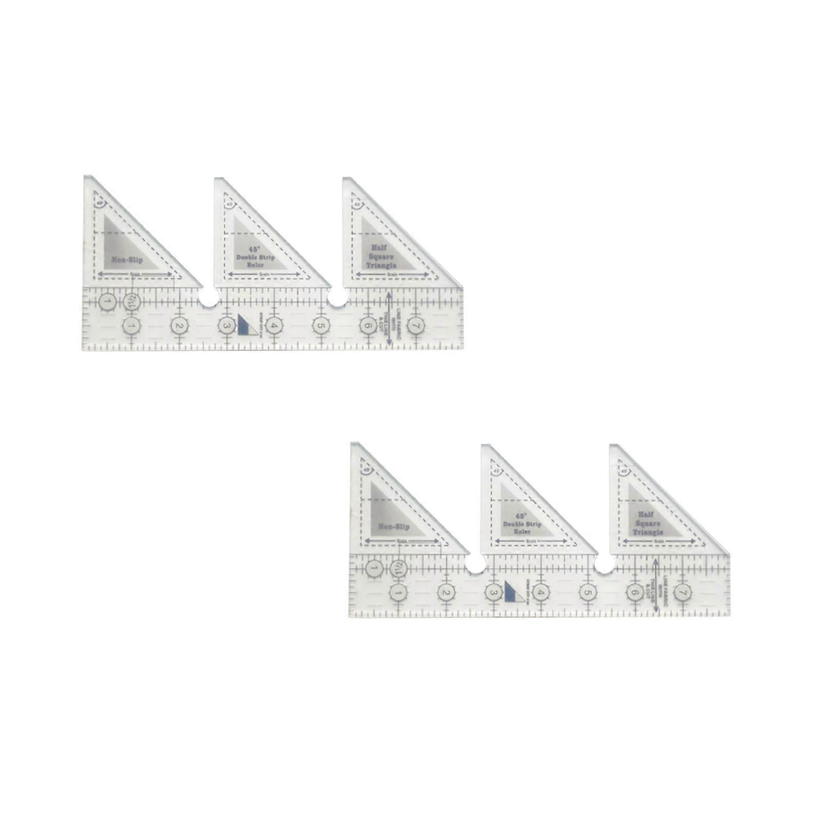 Xubond Wen Measuring Tools Creative Ruler Grids 45°Double Strip Non Slip Quarter Square Triangle Cutting Guide For Sewing Tools