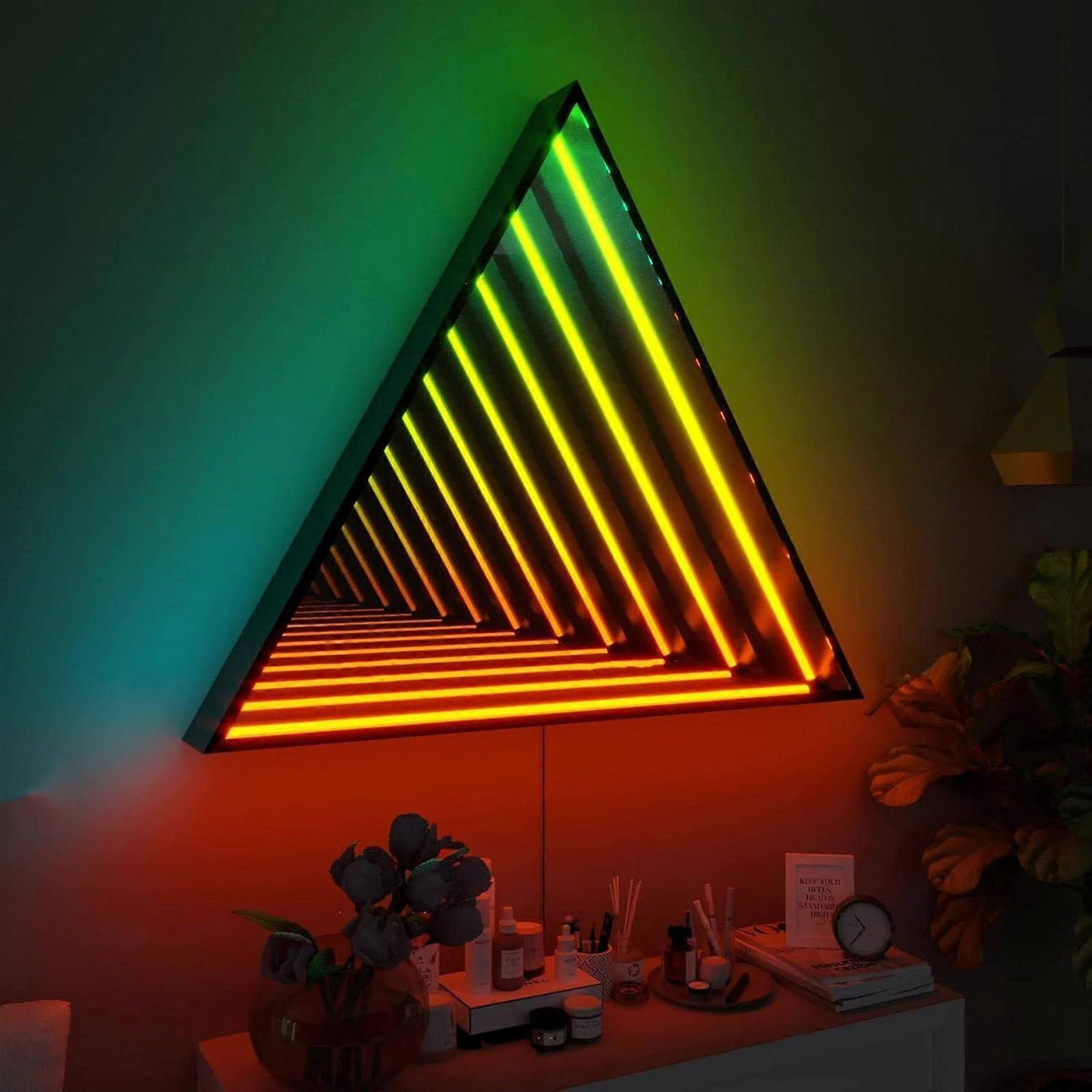 Smart LED Mirror Light 30cm RGB Multicolor, 358 Color Settings, APP  Remote, 3D Tunnel Lighting Bedroom Gaming Decor