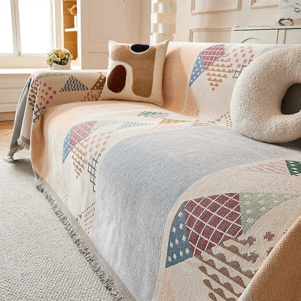 Extra Large Bohemian Sofa Throw Blanket with Tassels for Couch, Bed, Armchair, 180x360cm