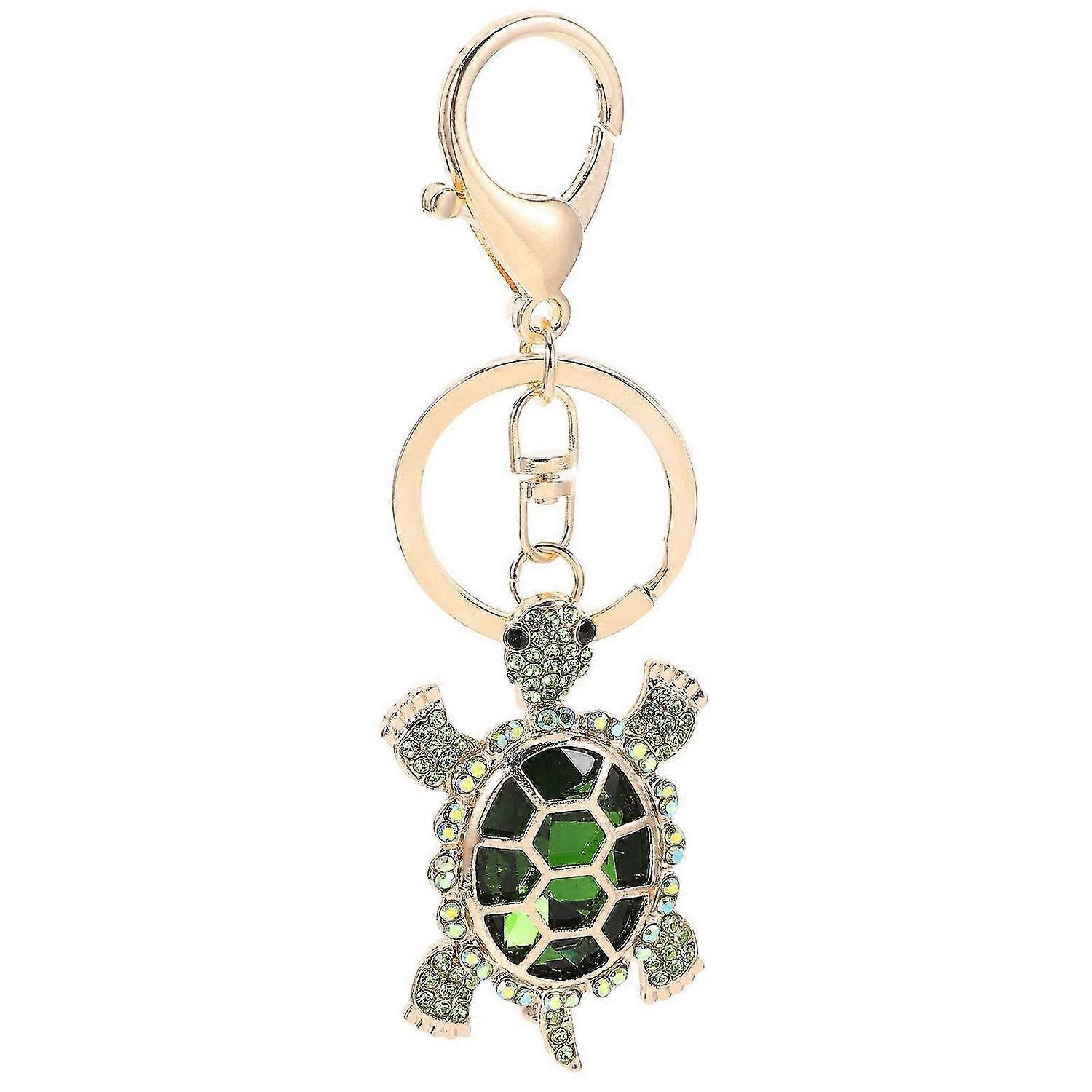 Turtle Keychain Rhinestone Key Ring Backpack Key Pendant Turtle Hanging Ornament for Bag Purse