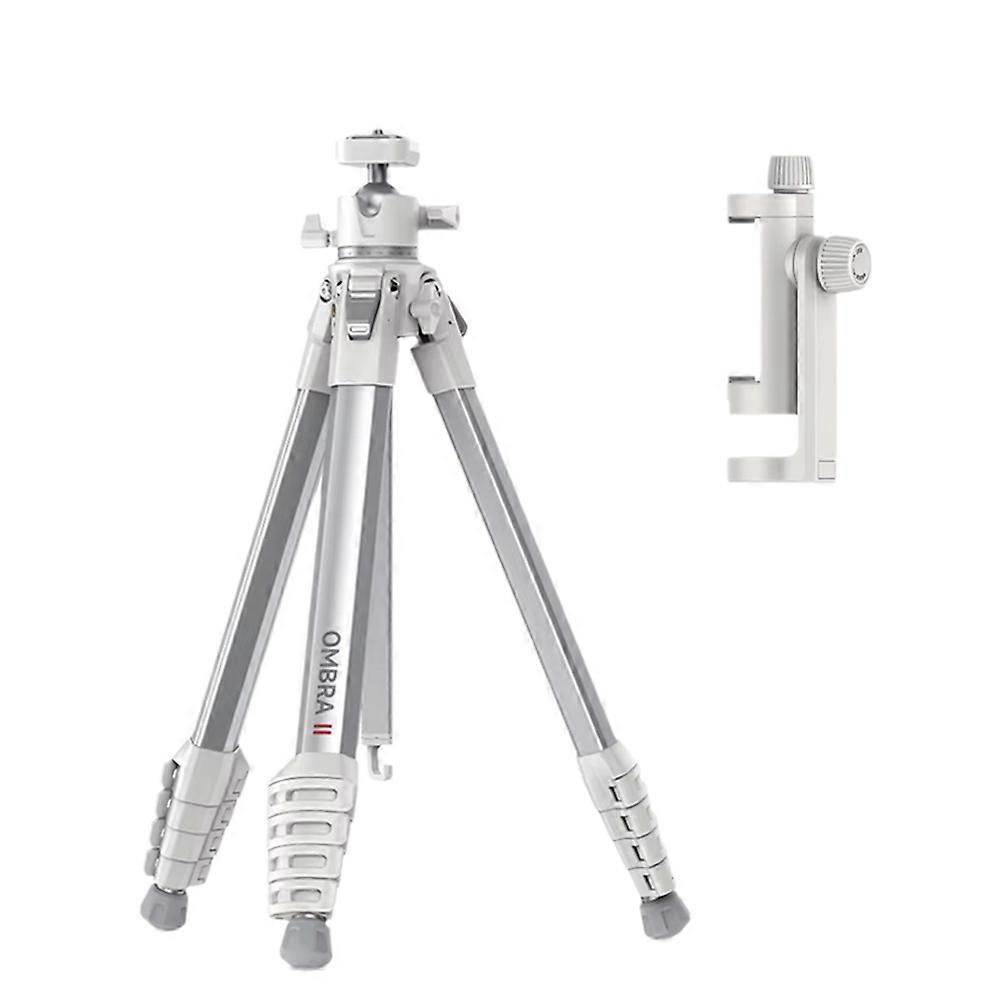 For OMBRA II 1.56M Tripod with Uka Quick-Release Plate Phone Clamp Arca Quick Release Camera Tripod for Phone Vlog White