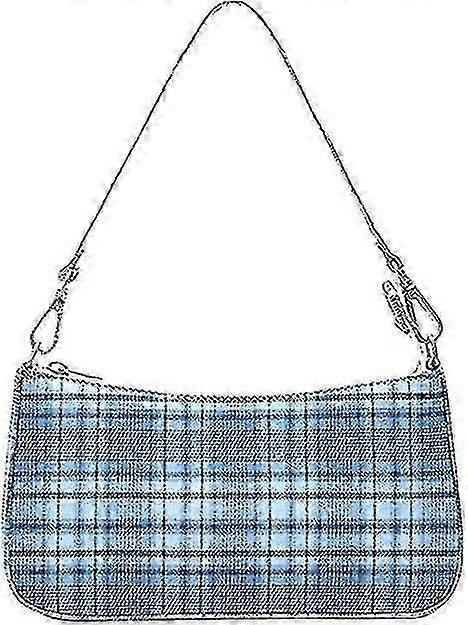 الرجعية مدقق الإبط حقيبة المرأة الإبط حقيبة قماش صغير حقيبة يد, أزياء خمر حقيبة الكتف (الأزرق)
