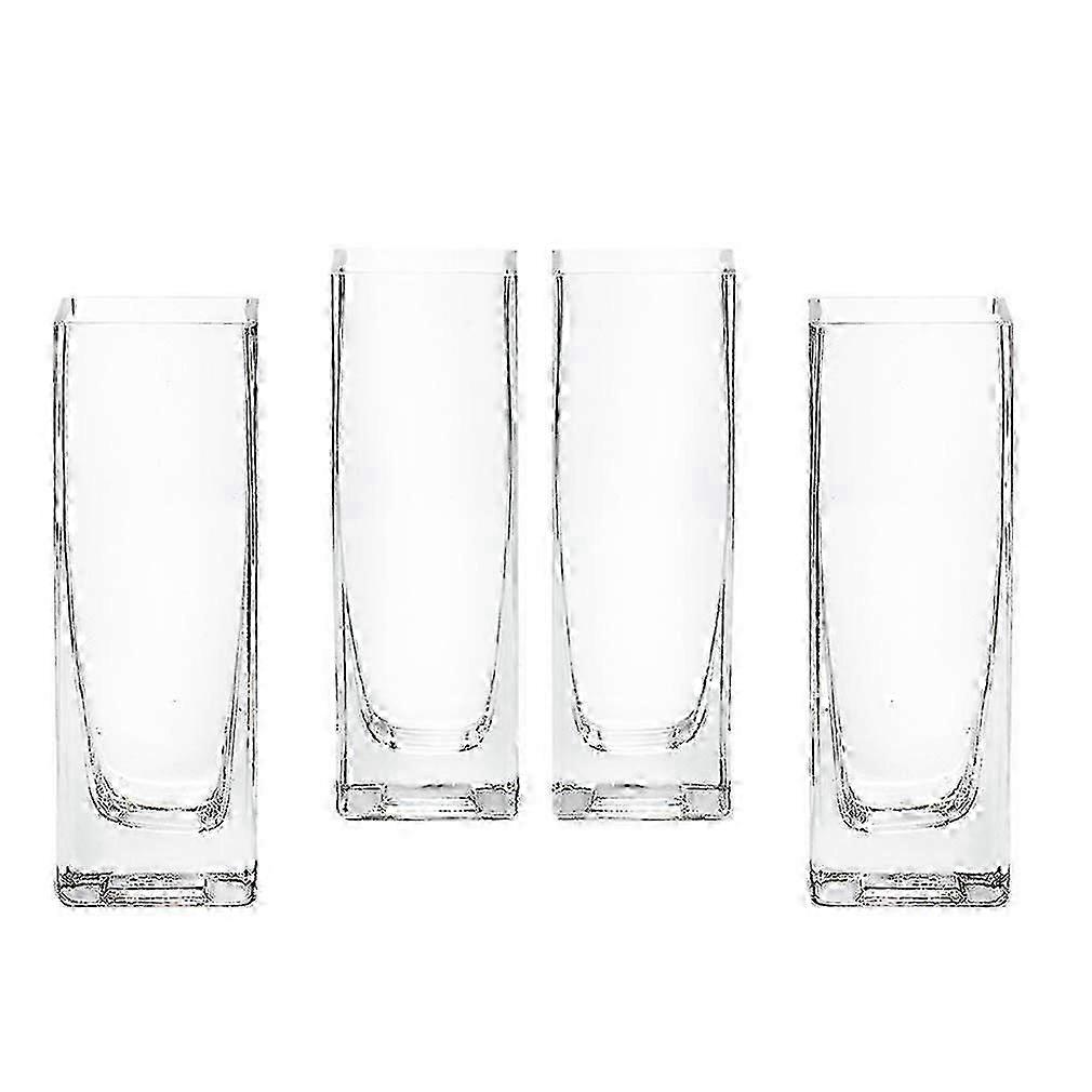 4 Set Soft Square Clear Glass Vase for Home Decoration 2' L x 2' W x 6' H