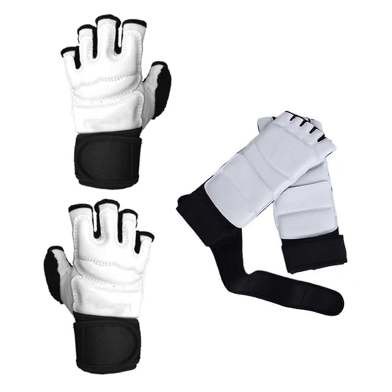 Protège-pieds de taekwondo, gants demi-doigts, équipement de protection pour les pieds en arts martiaux, protège-mains de karaté pour femmes et hommes, taille M