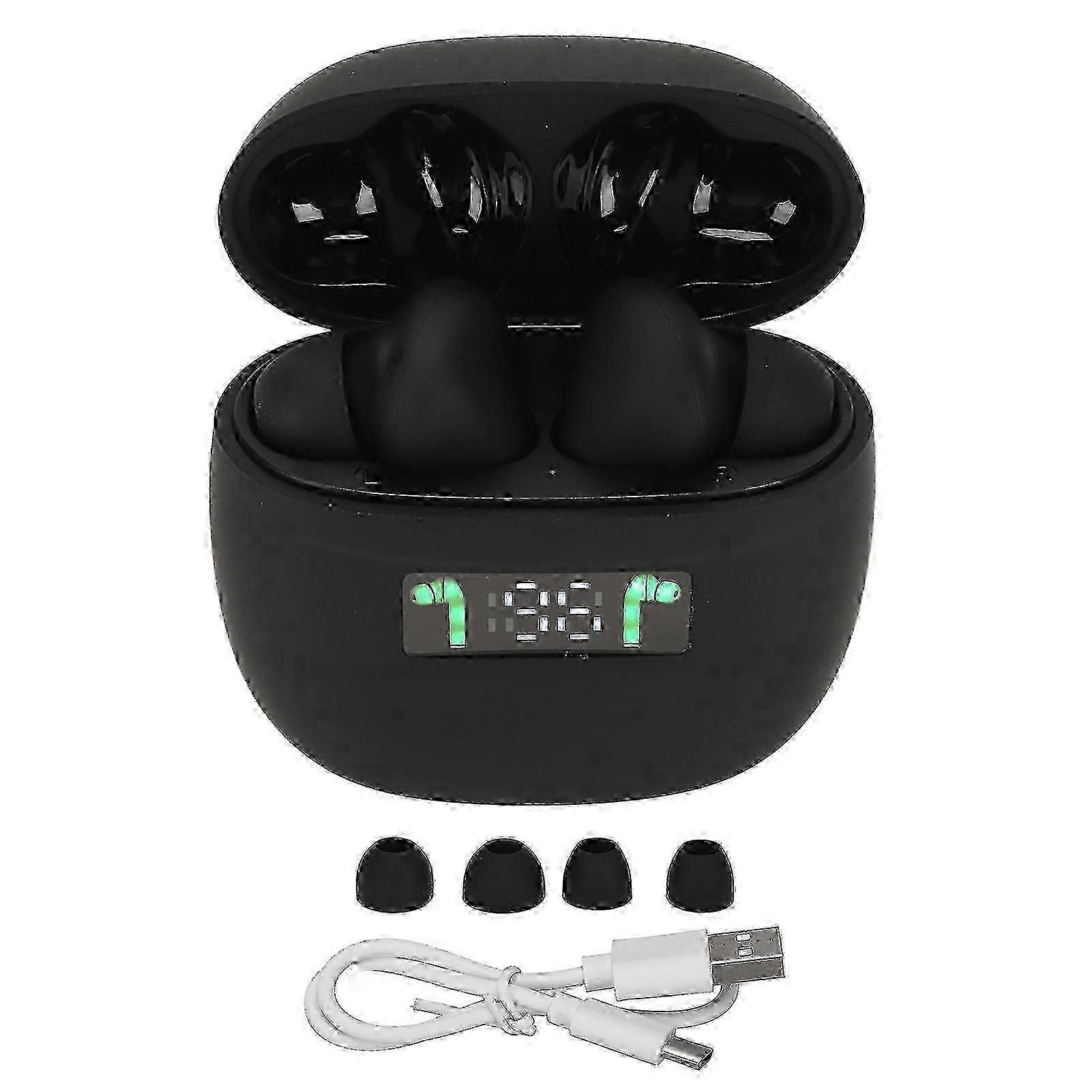 Language Translator Earbuds Support 144 Languages Online Translation Wireless Translator Device with Digital Display Black