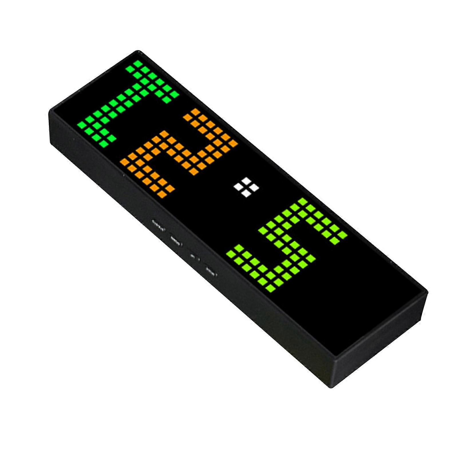 LED Dijital Çalar Saat Ses Kontrol Duvar Masa Saati 2 Alarm Geri Sayım Sayacı Renkli Ekran Dijital Saat Siyah