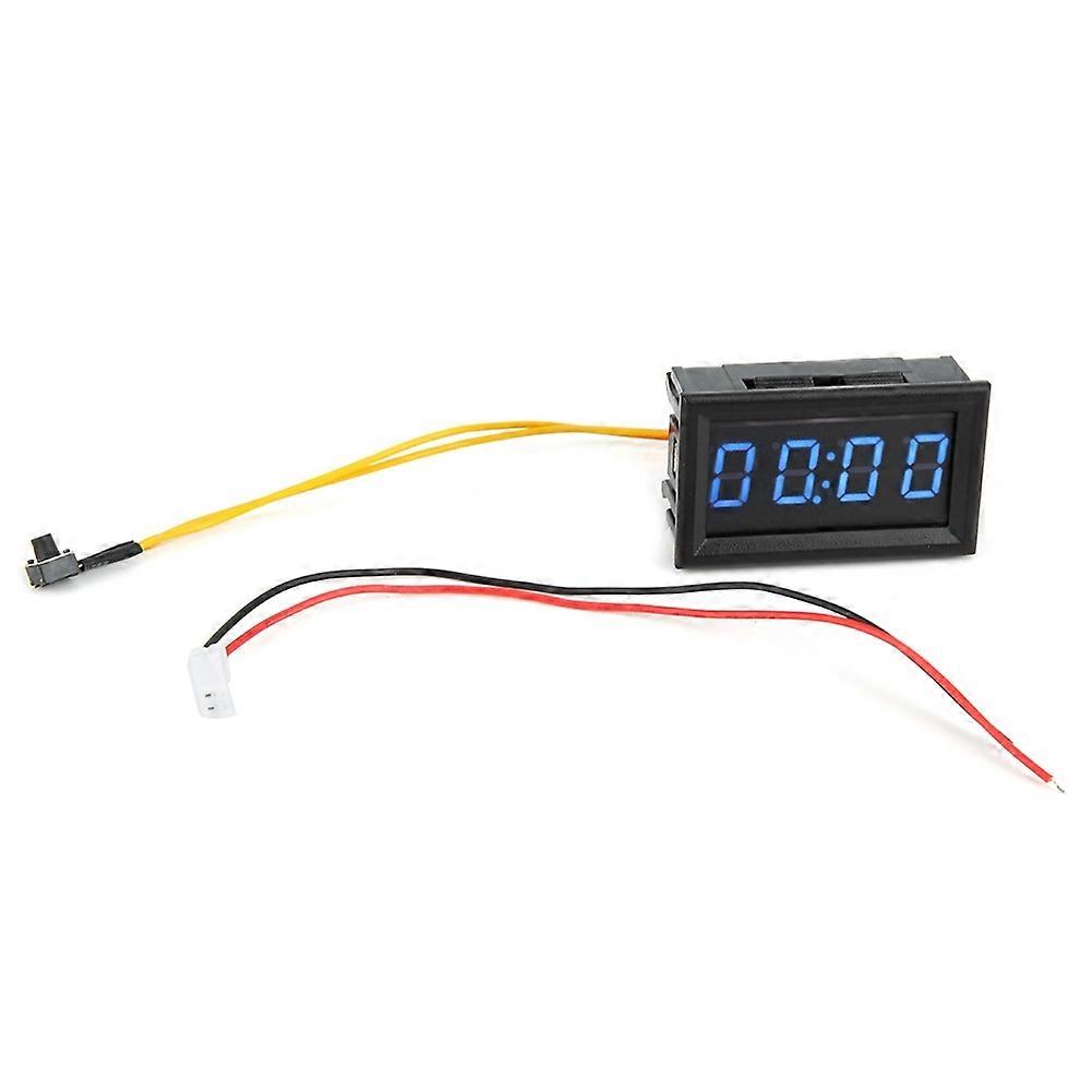 LED Electronic Digital Luminous Car Watch Clock Accessory Decoration (Blue)