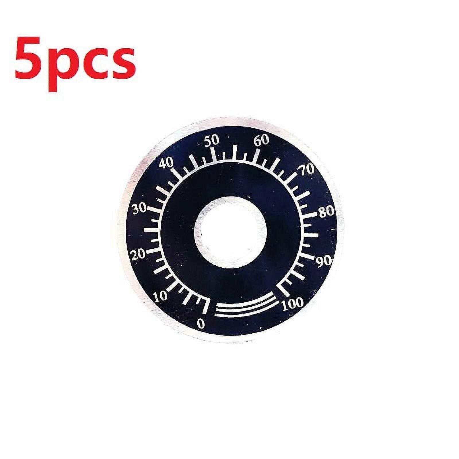 5pcs Potentiometer Variable Transformer Round 0 to 100 Control Dial Face Plate