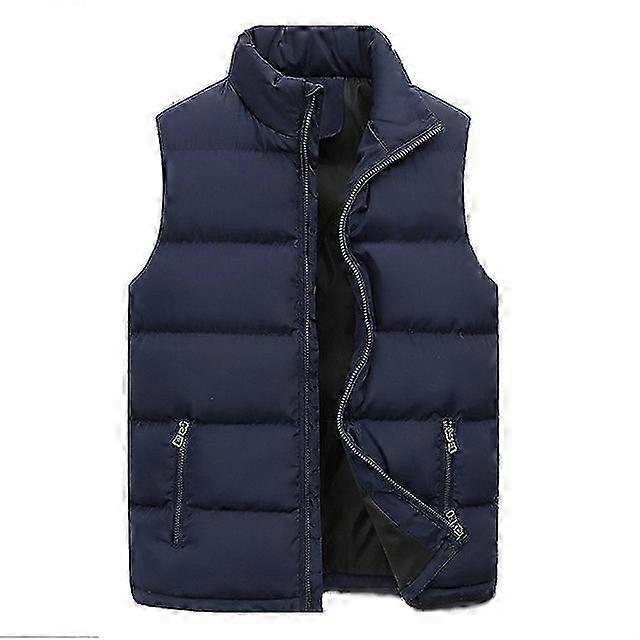 Warm Sleeveless Puffer Coat for Men with Zipper Front Closure