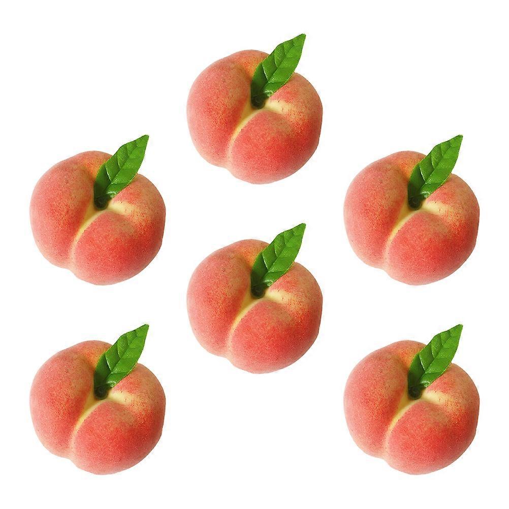 Early Educational Fruit Models for Decoration 12Pcs Pink Imitation Peach