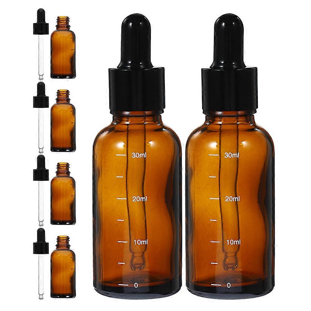 Droplet Bottles Glass Dropper Bottles for Storage 6Pcs Amber Colored