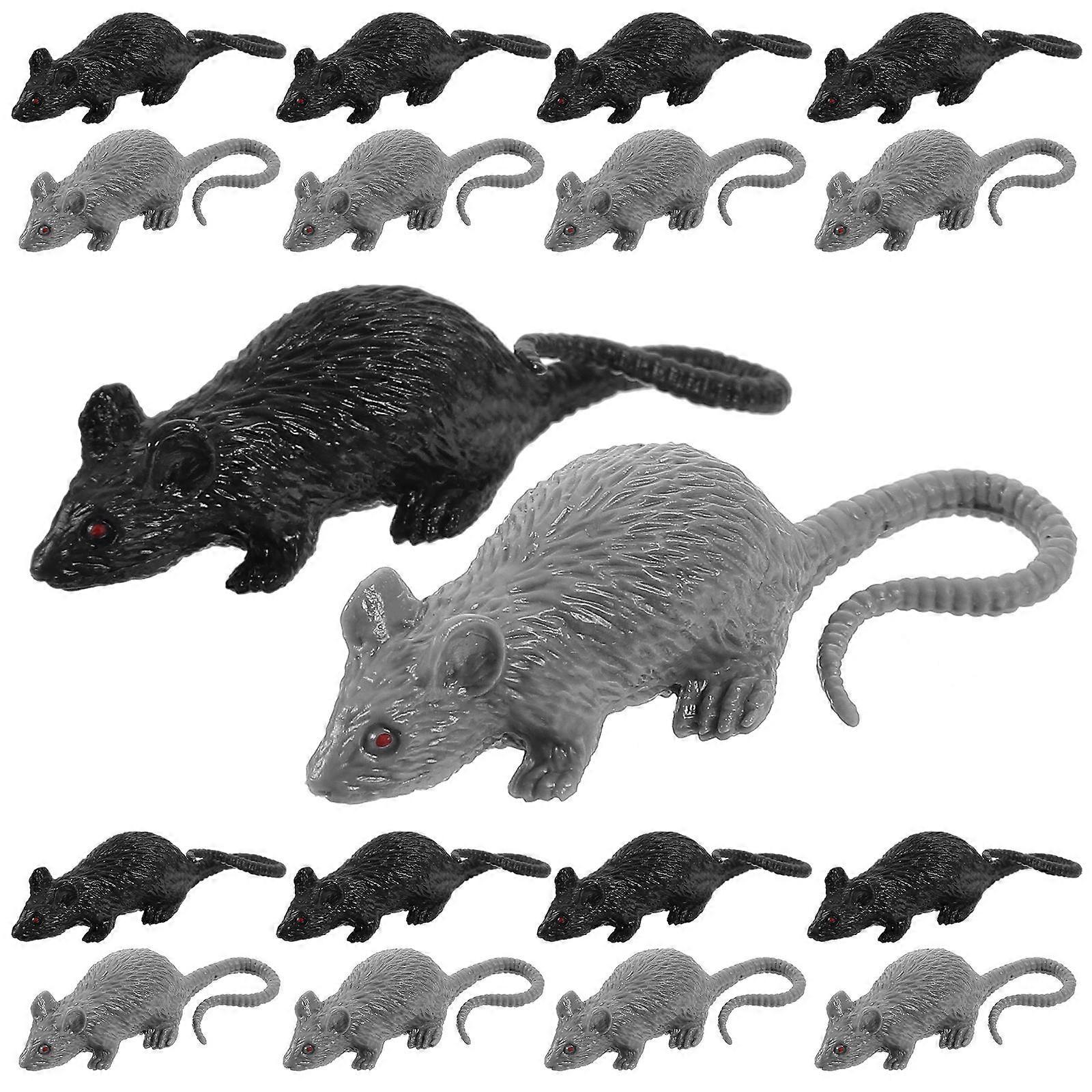 20PCS Halloween Scare Toy Simulation Small Mouse Model Scary Mouse Prank Prop for Halloweenl Party Gathering Tricky Toy