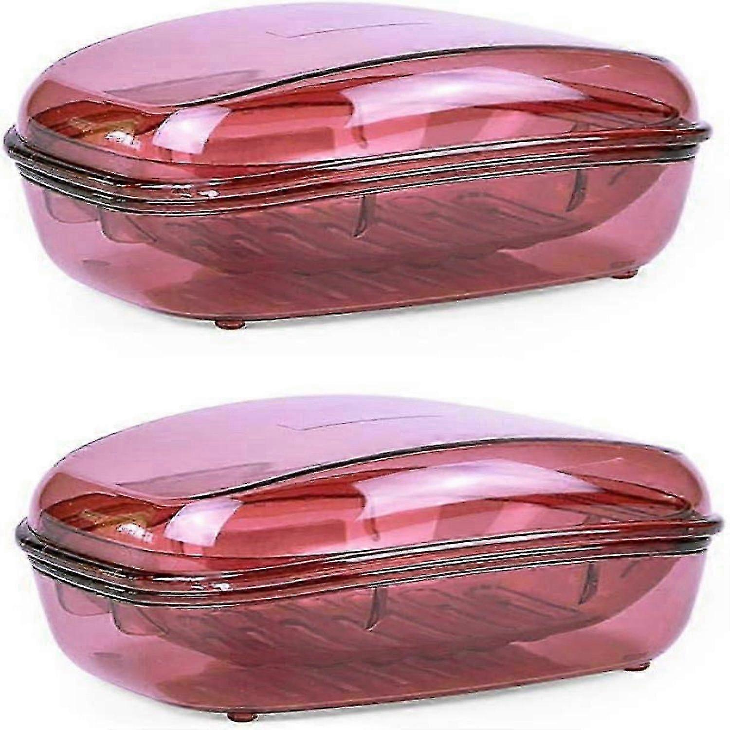 2 Pack Clear Plastic Soap Box For Home, Kitchen, Large Size -hk908
