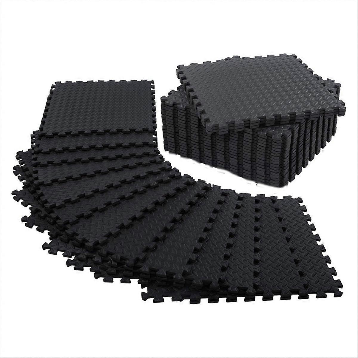 12 Pack Floor Exercise Mat for Home Gym or Floor Padding black