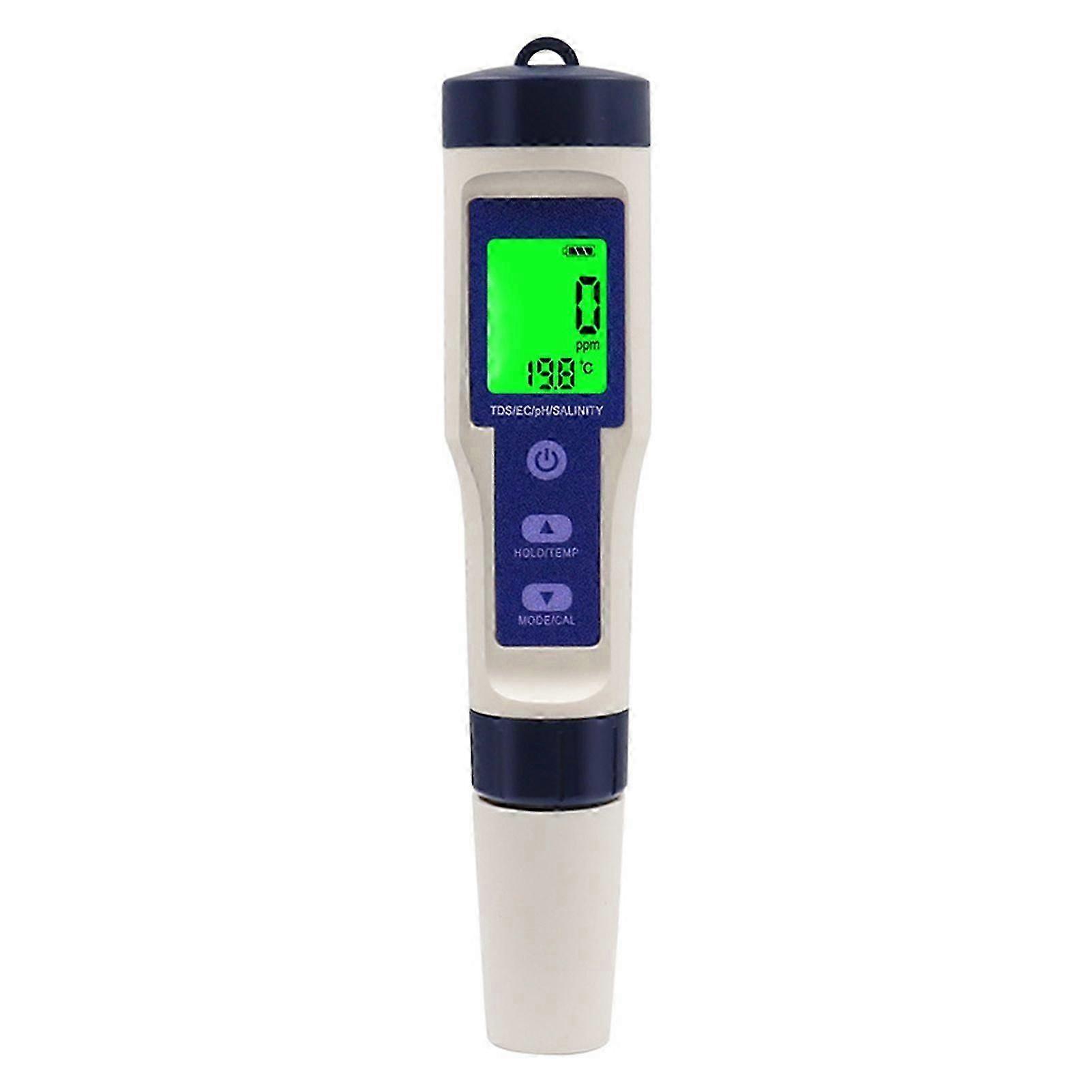 Pool Salt Tester PH Meter 5 in 1 Salinity PH Temp-EC-TDS Meter For Hydroponic Systems