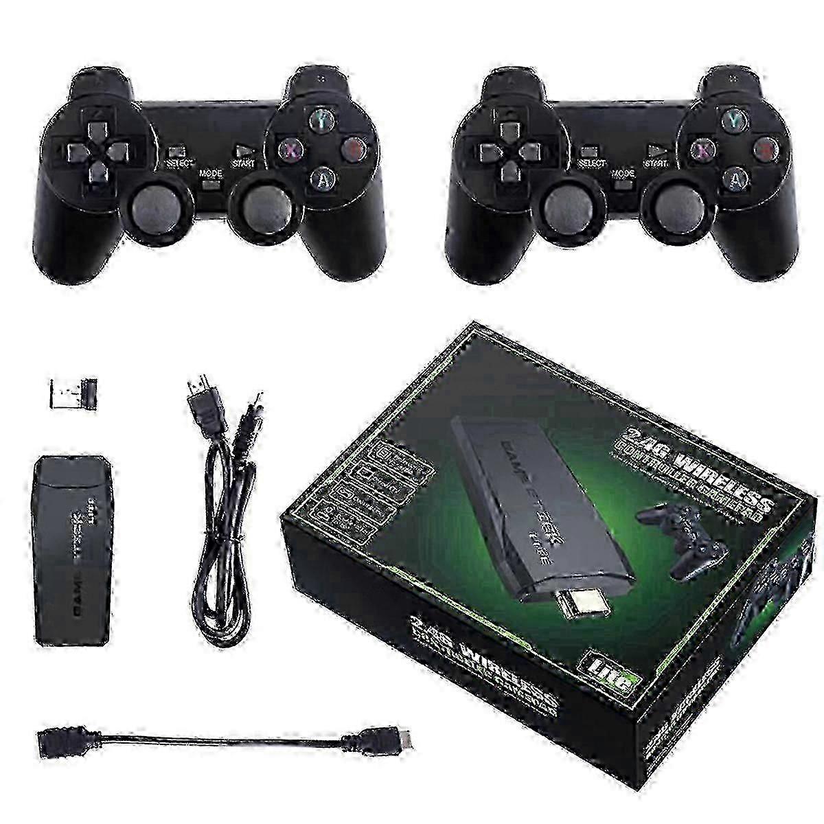 20.000+ Games 4K Draadloze Retro Game Console, Plug and Play Video Game Stick met 2.4G Draadloze Controllers (64G)