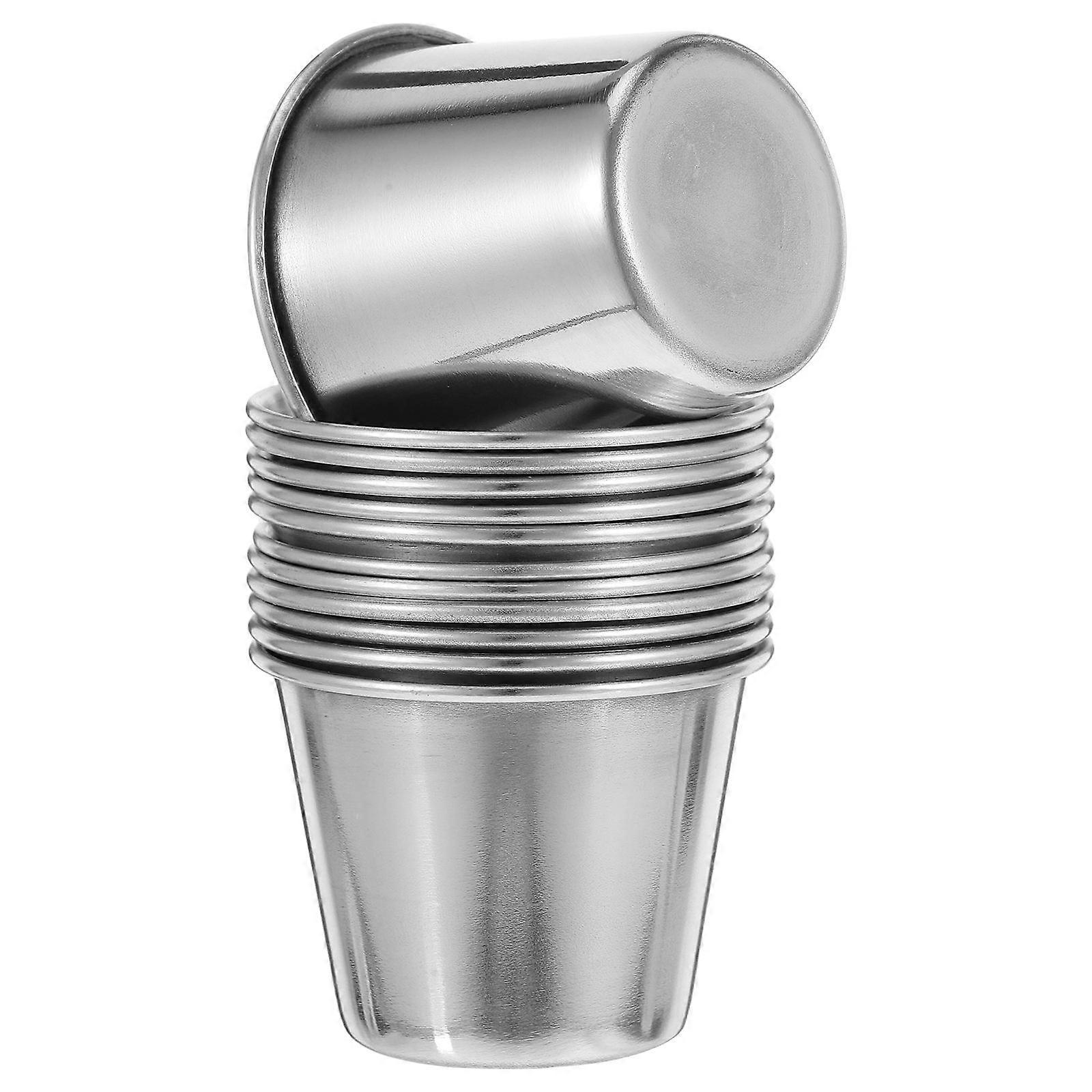 Portable Spirits Cup Stainless Steel Shot Cup for Drinking 60Pcs Silver