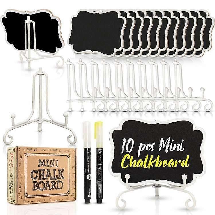 Mini Chalkboard Signs with Stands, Reusable DoubleSided Food Labels for Buffet Wedding, 10 Pack White