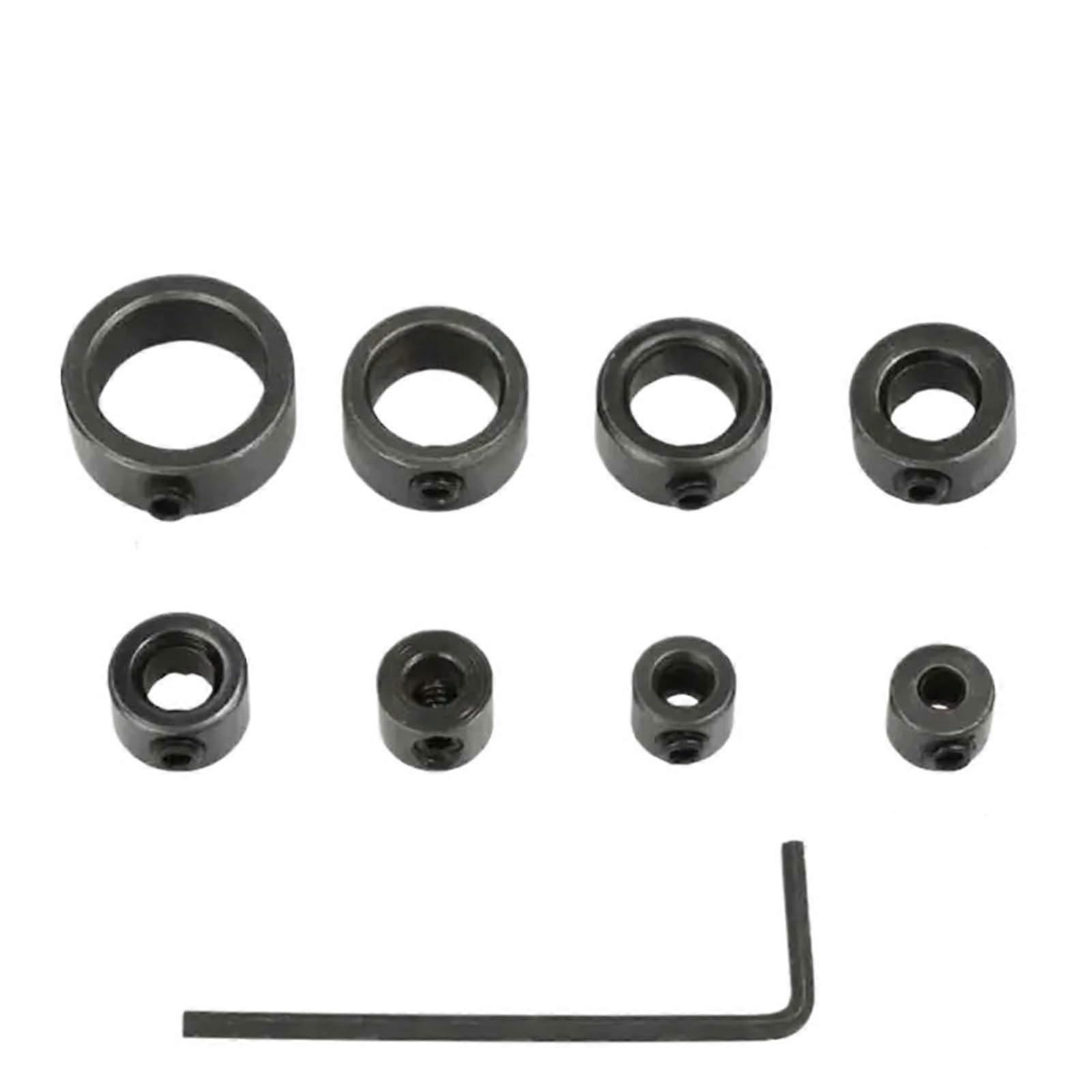 Drill Depth Stop Collar Set with Adjustable Guide for Precise Depth Control in Woodworking