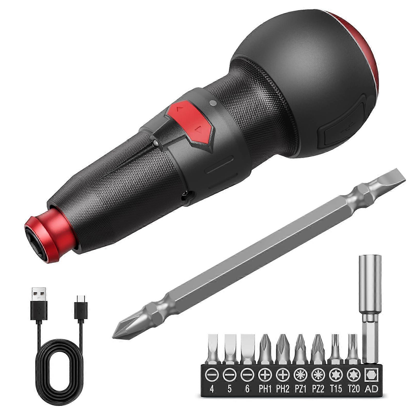 3.6V Cordless Electric Screwdriver with LED Light, Dual Torque, USBC Rechargeable for DIY