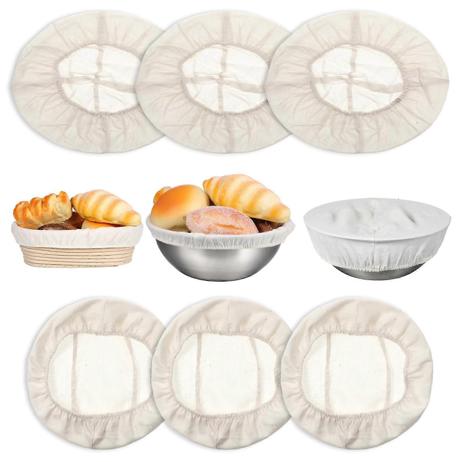 Bread Proofing Basket Liners, Reusable Cotton Canvas Covers for Oval and Round Sourdough Baskets