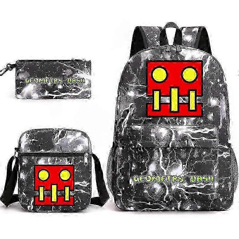 Geometry Dash Three Piece Backpack Set Vxz