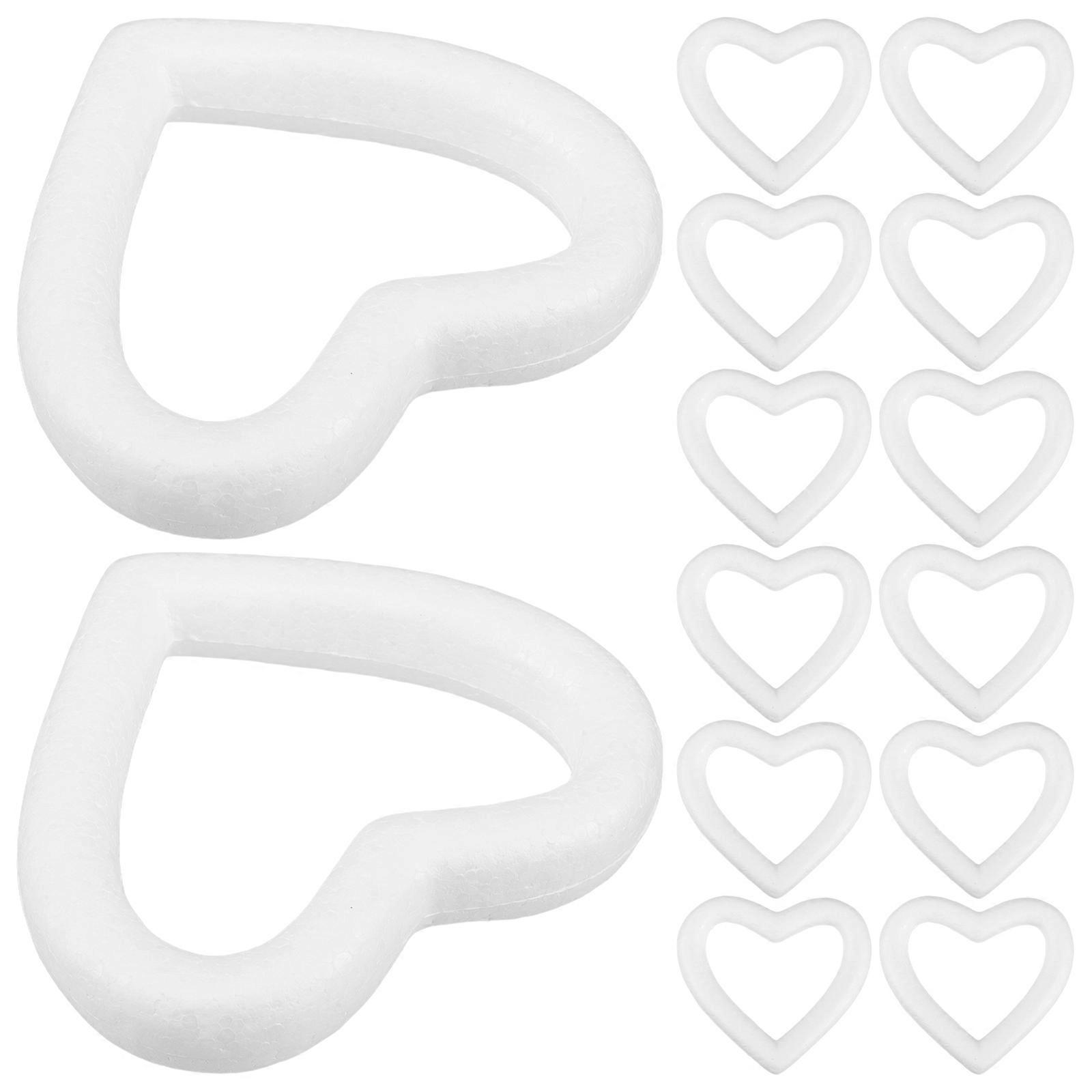 White Foam Heart Shaped Wedding Decorations for Valentine's Day and Party Ornament Hanging 18 Pcs