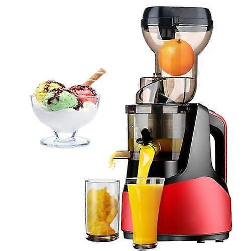 Cold Press Juicer with Reverse Function,  Extraction for Fruits and Vegetables, Quiet EasyClean Red