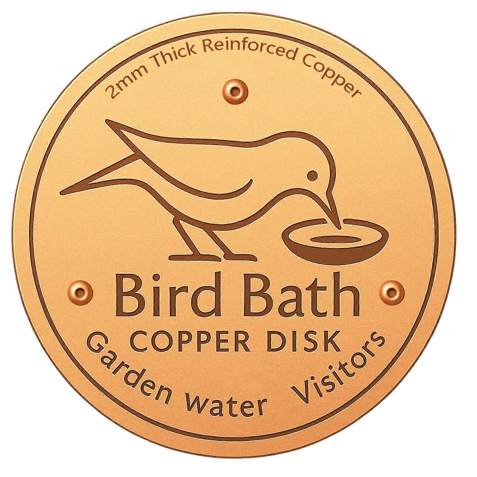Copper Bird Bath Disk for Natural Algae Reduction, Durable Copper Plate Fits Outdoor Birdbaths