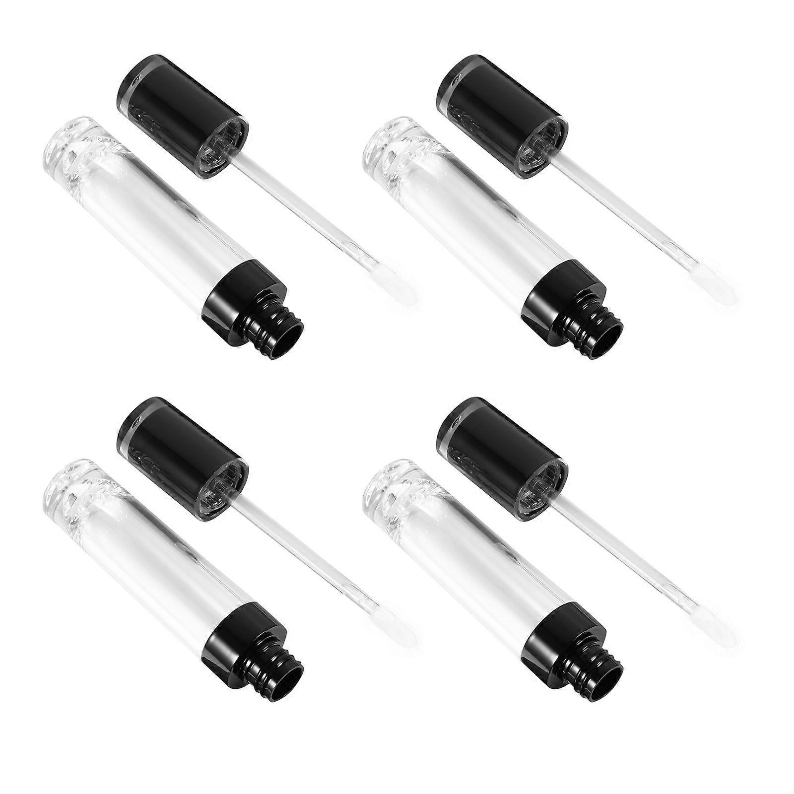 Empty Lip Gloss Bottles Lip Gloss Tubes for Storage 4Pcs 8Ml Black Plastic