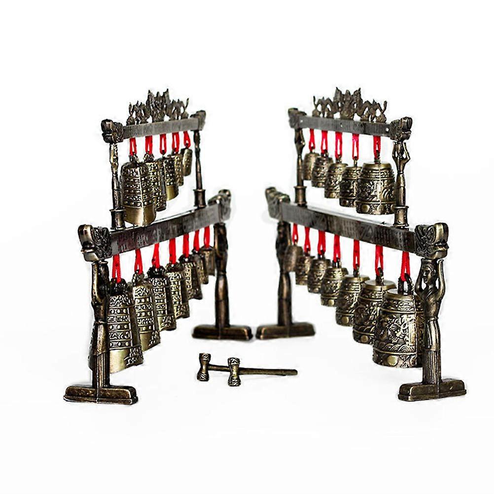 Double Layers Archaize Bronze Chime for Decoration Use 1 Piece Mini Round