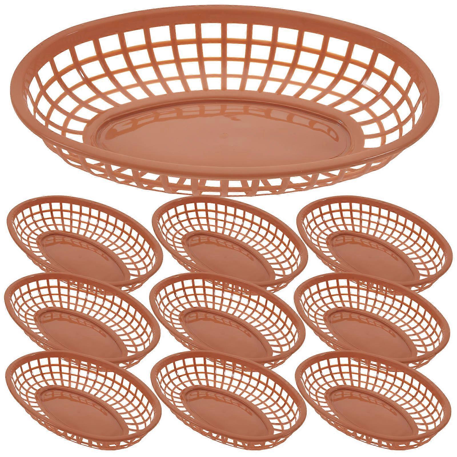 Reusable Food Basket Plastic Serving Basket for Storage Use 12Pcs Pack