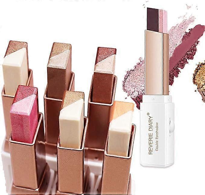 Dual Color Gradient Eyeshadow Stick Set Waterproof TwistUp Long Lasting Two Tone Makeup