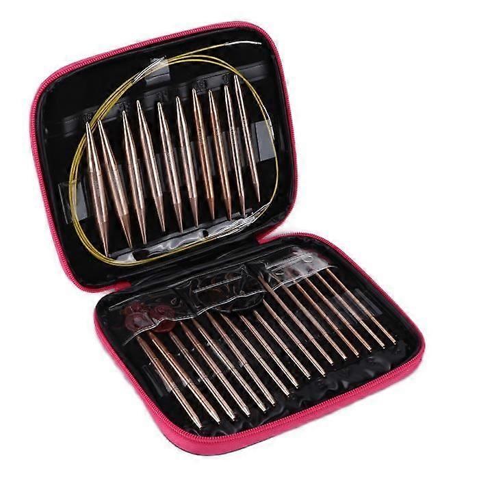 Circular knitting needles - SURENHAP - 26pcs - Rose Gold - Interchangeable - Comfortable and durable